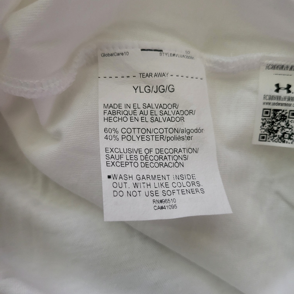 Adidas Girl Kids White Tee with Floral Graphic And Under Armour - Picture 4 of 5